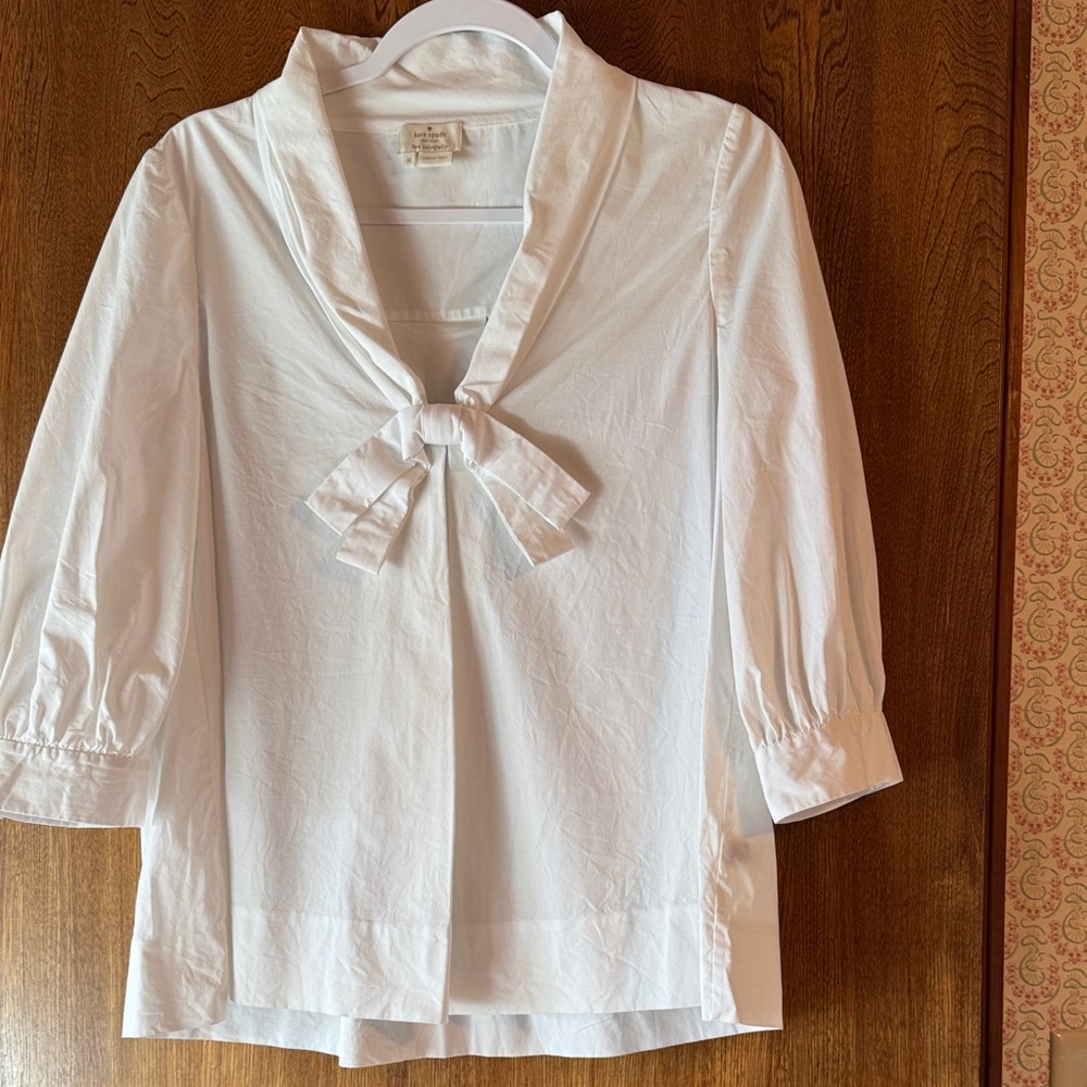 Kate Spade White Bow Blouse - Medium